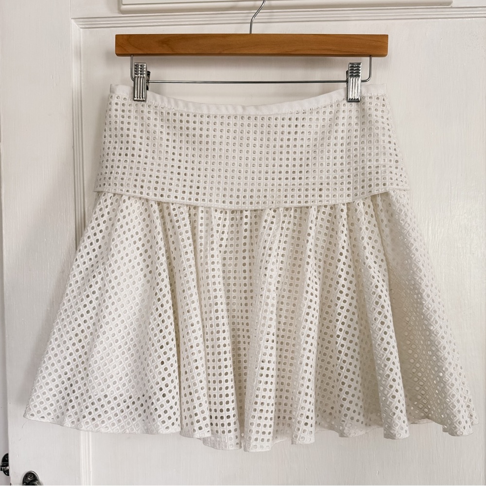 rag & bone Lakewood White Eyelet Skirt - Women's 2